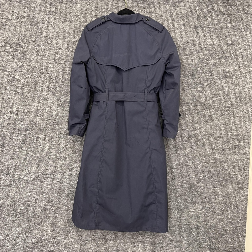 Air Force Military Trench Coat Women 12R Navy All Weather Double Breasted Belted - Picture 3 of 7